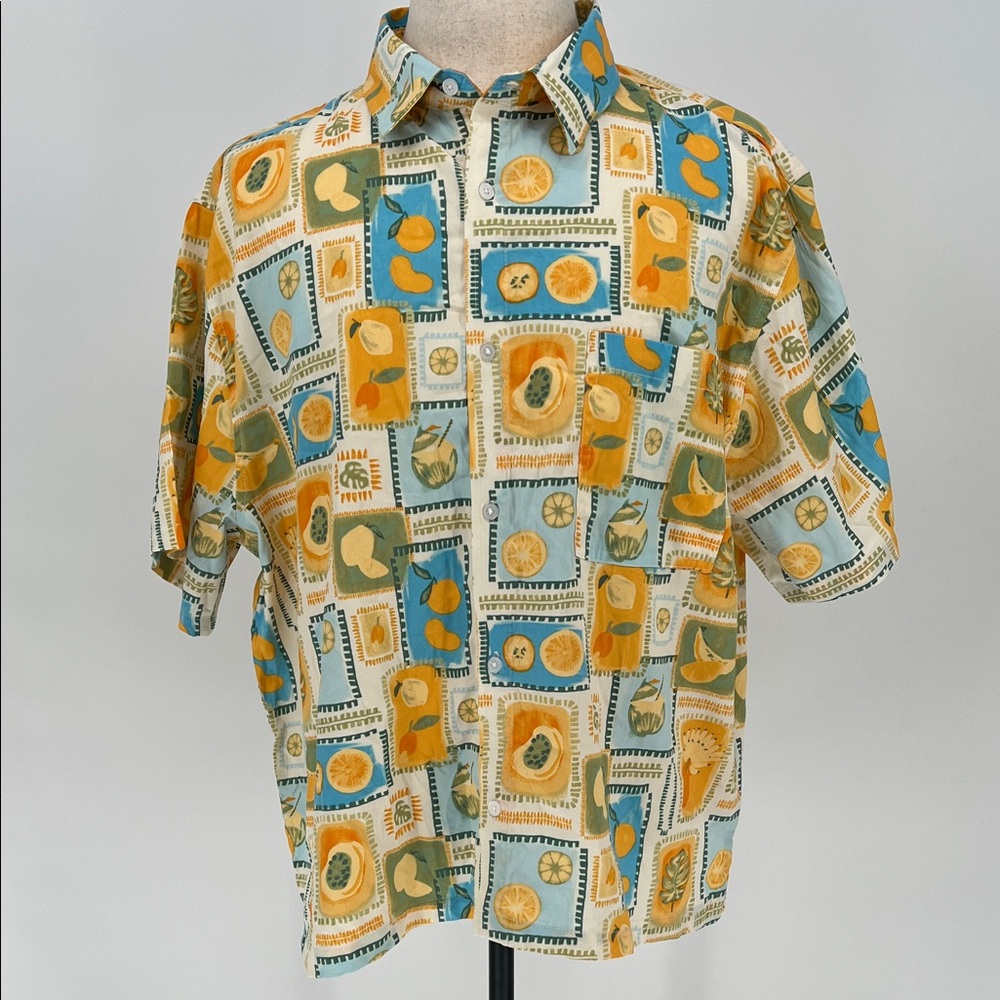 Men's Multicolor Fruit Graphic Shirt Cropped